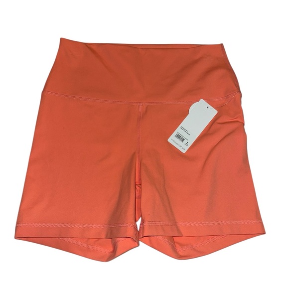 Yogalicious NWT Lux Everyday High Waist 5” Bike Shorts in Coral Fusion Large - Picture 1 of 7